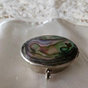 Vintage Abalone and Sterling Silver Trinket Box